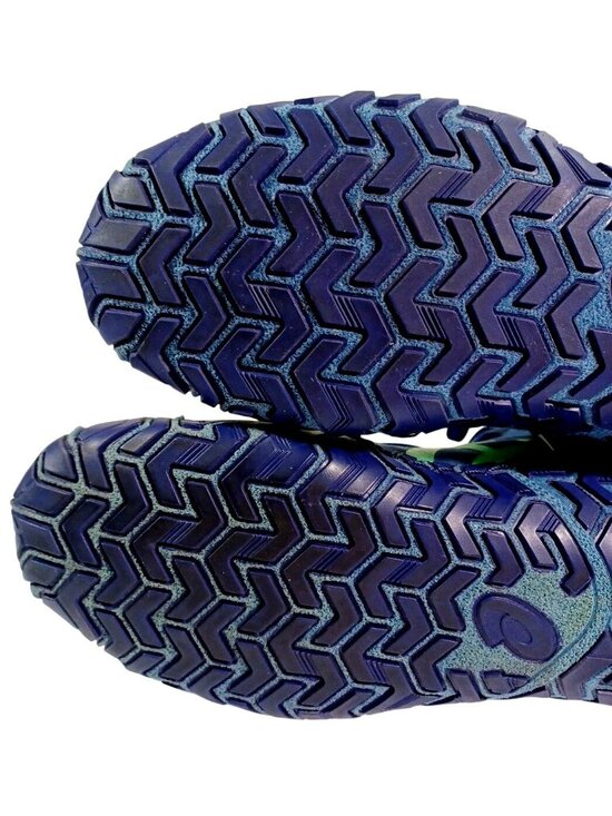 ASICS Aggressor Wrestling Shoes Size 10 J000Y Blue/Neon Green No Box